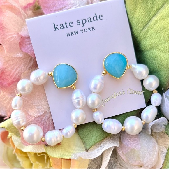 Kate Spade Stone & Pearl Stud Earrings - Picture 1 of 7